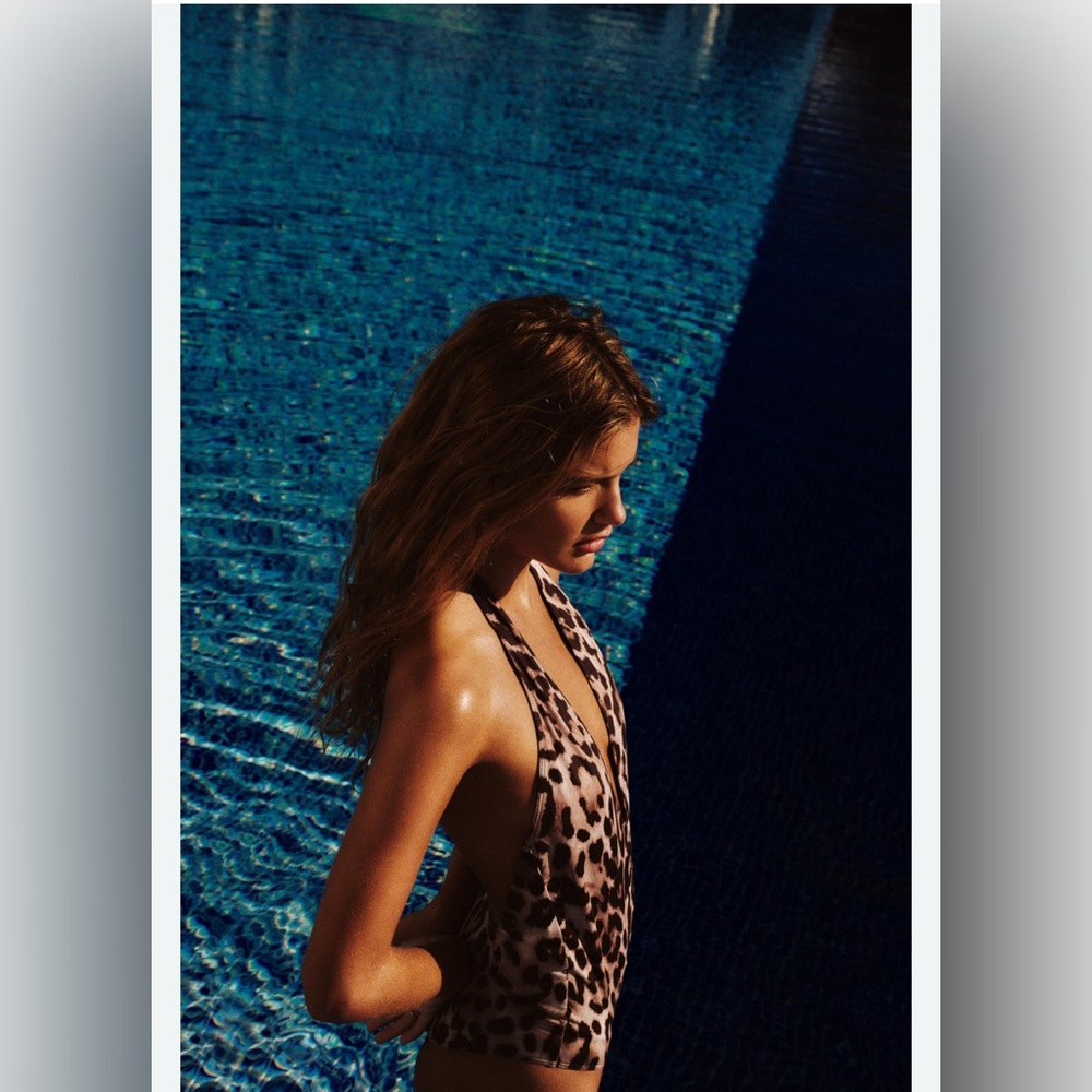 ZARA NWT Animal Print Halter Swimsuit Bathing-suit M - Picture 3 of 7